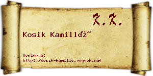 Kosik Kamilló névjegykártya